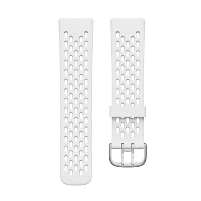 For Fitbit Charge 5 Silicone Hole Watch Band(White) by buy2fix