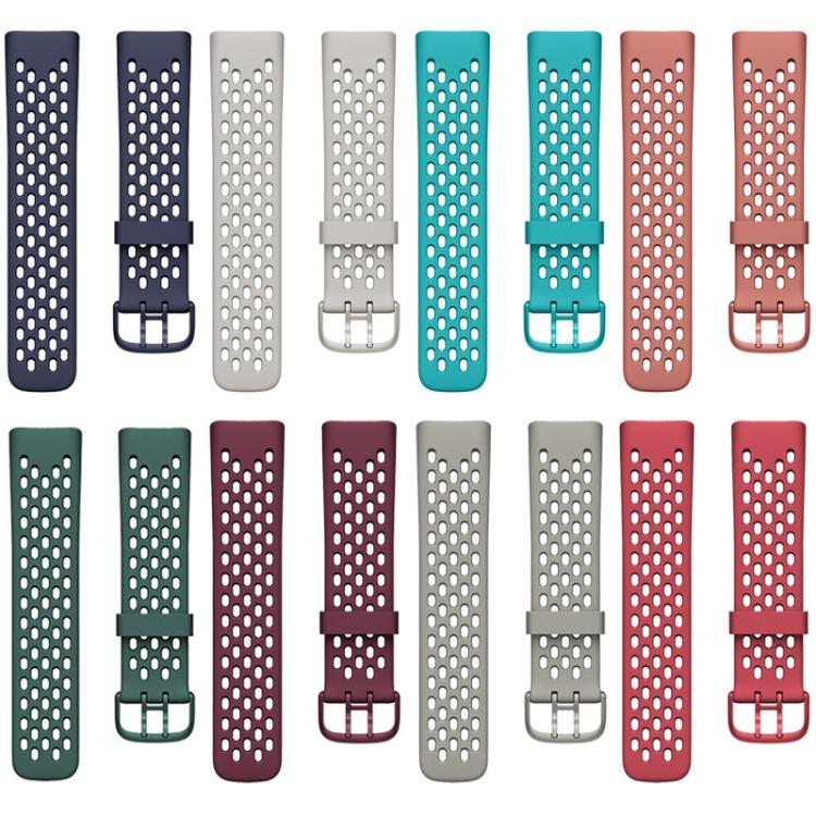 For Fitbit Charge 5 Silicone Hole Watch Band(Rock Grey) by buy2fix