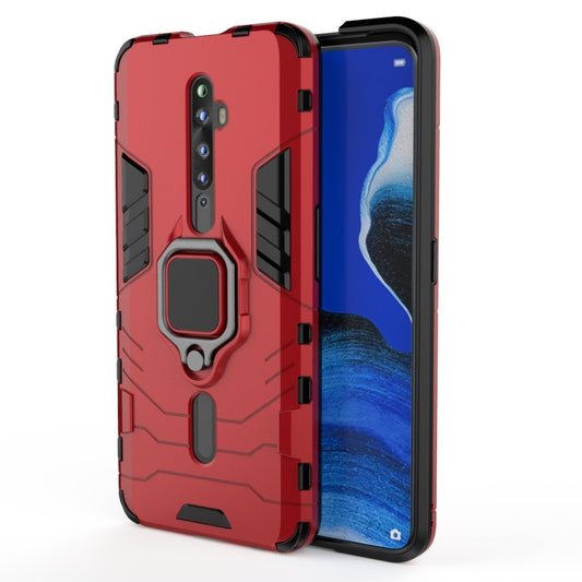 For OPPO Reno2 Z Shockproof PC + TPU Protective Case with Magnetic Ring Holder(Red) - OPPO Cases by buy2fix | Online Shopping UK | buy2fix