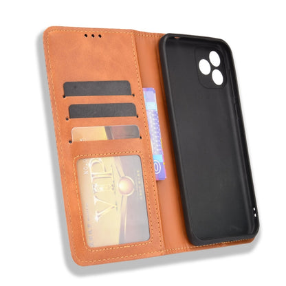 For Blackview Oscal C20 Magnetic Buckle Retro Crazy Horse Texture Horizontal Flip Leather Case with Holder & Card Slots & Photo Frame(Brown) - More Brand by buy2fix | Online Shopping UK | buy2fix