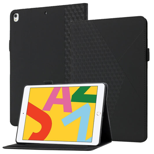 Rhombus Skin Feel Horizontal Flip Tablet Leather Case with Card Slots & Holder & Sleep / Wake-up Function For iPad 10.2 2021 / 2020 / 2019 / Pro 10.5 2019 / 2017(Black) - iPad 10.2 Cases by buy2fix | Online Shopping UK | buy2fix