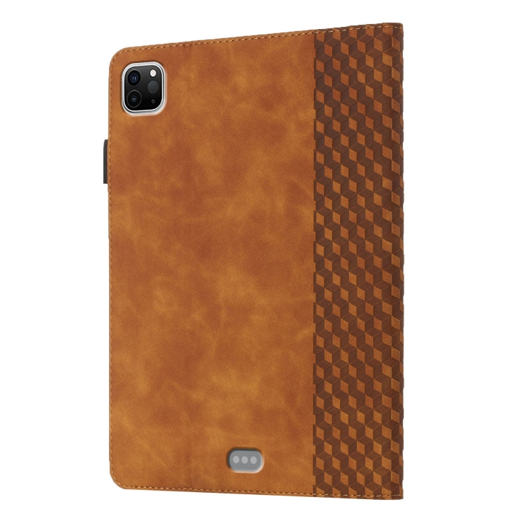 For iPad Pro 11 2022 / 2021 / 2020 / 2018 Rhombus Skin Feel Horizontal Flip Tablet Leather Tablet Case with Card Slots & Holder & Sleep / Wake-up Function(Brown) - iPad Pro 11 (2022/2021) Cases by buy2fix | Online Shopping UK | buy2fix