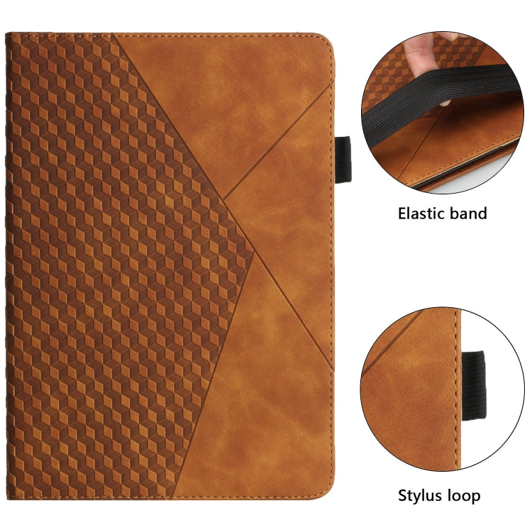 For iPad Pro 11 2022 / 2021 / 2020 / 2018 Rhombus Skin Feel Horizontal Flip Tablet Leather Tablet Case with Card Slots & Holder & Sleep / Wake-up Function(Brown) - iPad Pro 11 (2022/2021) Cases by buy2fix | Online Shopping UK | buy2fix