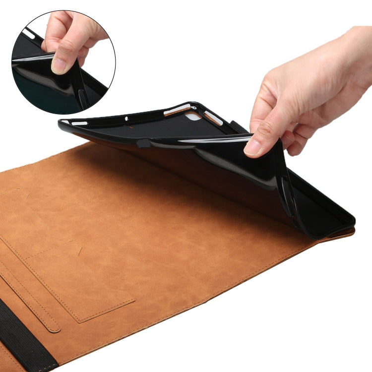 For iPad Pro 11 2022 / 2021 / 2020 / 2018 Rhombus Skin Feel Horizontal Flip Tablet Leather Tablet Case with Card Slots & Holder & Sleep / Wake-up Function(Brown) - iPad Pro 11 (2022/2021) Cases by buy2fix | Online Shopping UK | buy2fix