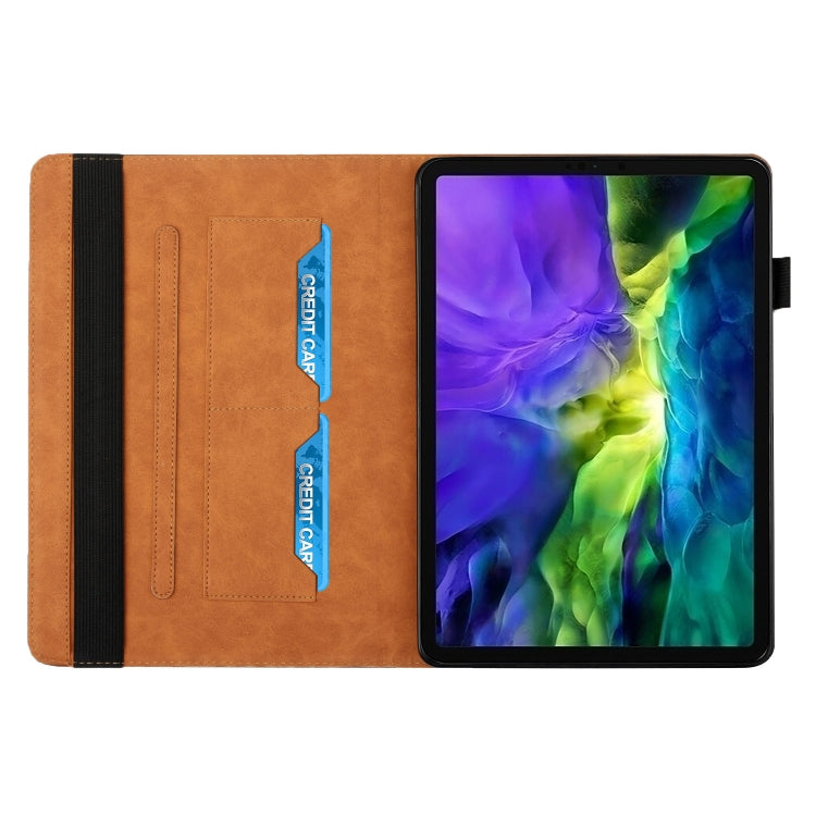 For iPad Pro 11 2022 / 2021 / 2020 / 2018 Rhombus Skin Feel Horizontal Flip Tablet Leather Tablet Case with Card Slots & Holder & Sleep / Wake-up Function(Brown) - iPad Pro 11 (2022/2021) Cases by buy2fix | Online Shopping UK | buy2fix