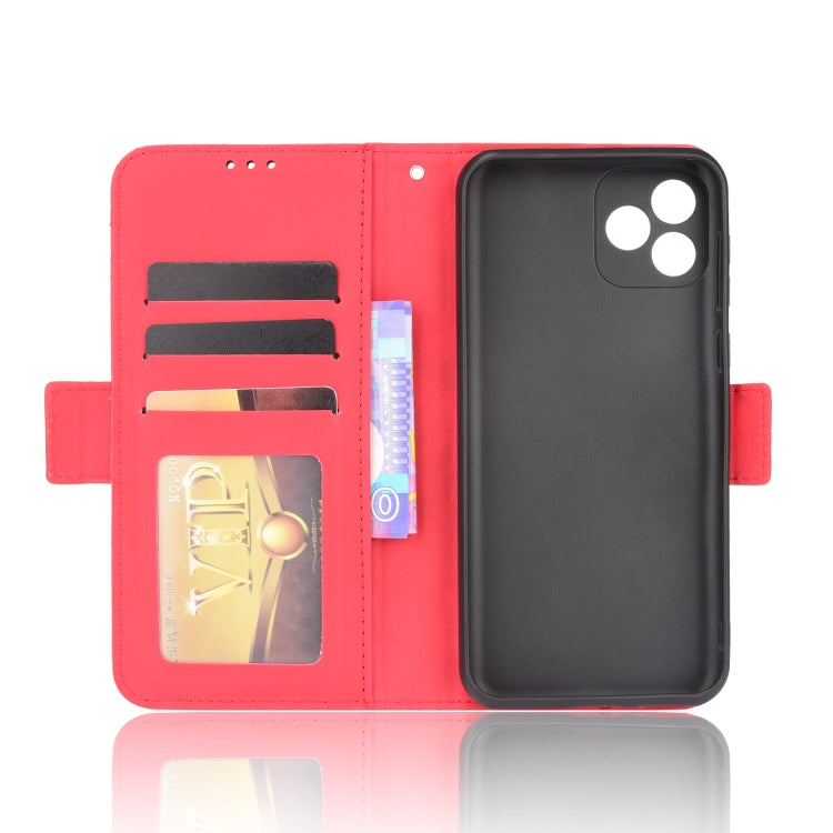 For Blackview Oscal C20 Skin Feel Calf Pattern Horizontal Flip Leather Case with Holder & Card Slots & Photo Frame(Red) by buy2fix