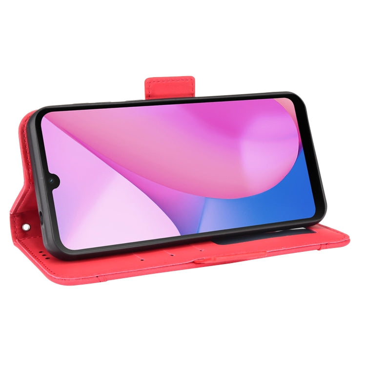 For Blackview Oscal C20 Skin Feel Calf Pattern Horizontal Flip Leather Case with Holder & Card Slots & Photo Frame(Red) by buy2fix