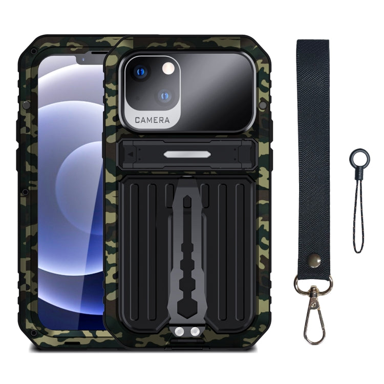 For iPhone 13 Armor Shockproof Splash-proof Dust-proof Phone Case with Holder(Camouflage) - iPhone 13 Cases by buy2fix | Online Shopping UK | buy2fix