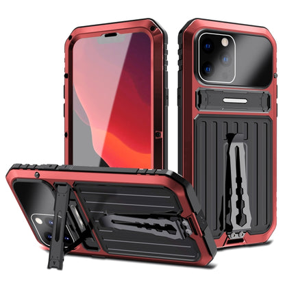 For iPhone 13 Pro Armor Shockproof Splash-proof Dust-proof Phone Case with Holder (Red) by buy2fix