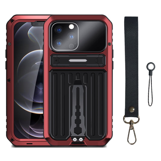 For iPhone 13 Pro Max Armor Shockproof Splash-proof Dust-proof Phone Case with Holder (Red) - iPhone 13 Pro Max Cases by buy2fix | Online Shopping UK | buy2fix