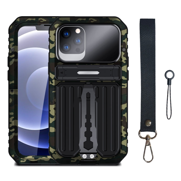 For iPhone 12 Pro Armor Shockproof Splash-proof Dust-proof Phone Case with Holder(Camouflage) - iPhone 12 / 12 Pro Cases by buy2fix | Online Shopping UK | buy2fix