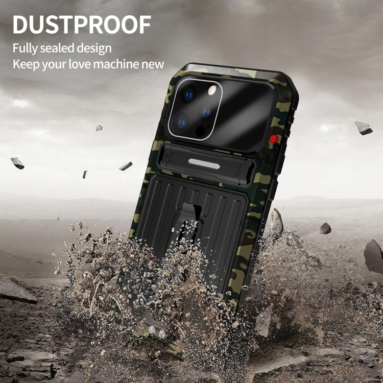 For iPhone 12 Pro Max Armor Shockproof Splash-proof Dust-proof Phone Case with Holder(Camouflage) - iPhone 12 Pro Max Cases by buy2fix | Online Shopping UK | buy2fix