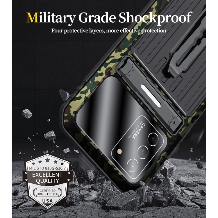 For Samsung Galaxy S21 5G Armor Shockproof Splash-proof Dust-proof Phone Case with Holder(Camouflage) - Galaxy S21 5G Cases by buy2fix | Online Shopping UK | buy2fix