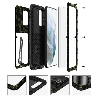 For Samsung Galaxy S21+ 5G Armor Shockproof Splash-proof Dust-proof Phone Case with Holder(Camouflage) - Galaxy S21+ 5G Cases by buy2fix | Online Shopping UK | buy2fix