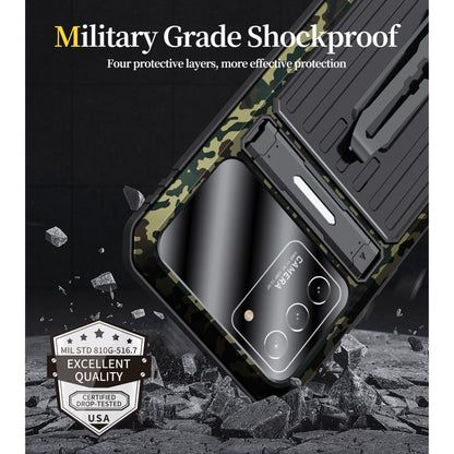 For Samsung Galaxy S21+ 5G Armor Shockproof Splash-proof Dust-proof Phone Case with Holder(Camouflage) - Galaxy S21+ 5G Cases by buy2fix | Online Shopping UK | buy2fix
