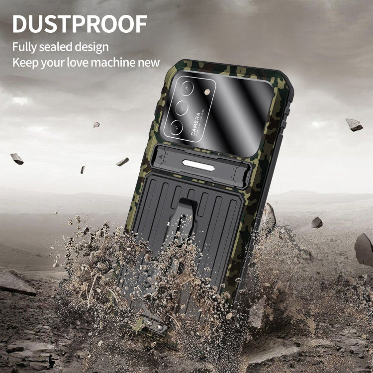 For Samsung Galaxy S21+ 5G Armor Shockproof Splash-proof Dust-proof Phone Case with Holder(Camouflage) - Galaxy S21+ 5G Cases by buy2fix | Online Shopping UK | buy2fix