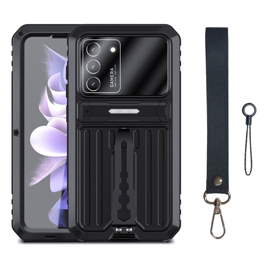 For Samsung Galaxy S21 FE Armor Shockproof Splash-proof Dust-proof Phone Case with Holder(Black) - Galaxy Phone Cases by buy2fix | Online Shopping UK | buy2fix