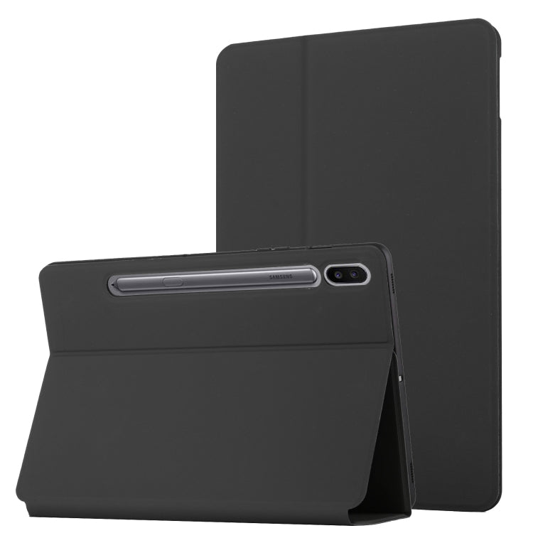 For Samsung Galaxy Tab S8 / Galaxy Tab S7 SM-T870/T875 Dual-Folding Horizontal Flip Tablet Leather Case with Holder & Sleep / Wake-up Function(Black) by buy2fix