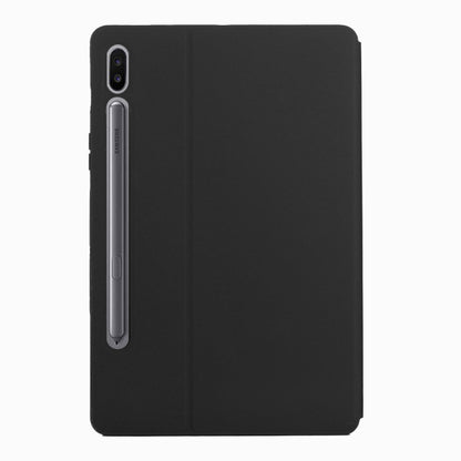 For Samsung Galaxy Tab S8 / Galaxy Tab S7 SM-T870/T875 Dual-Folding Horizontal Flip Tablet Leather Case with Holder & Sleep / Wake-up Function(Black) by buy2fix