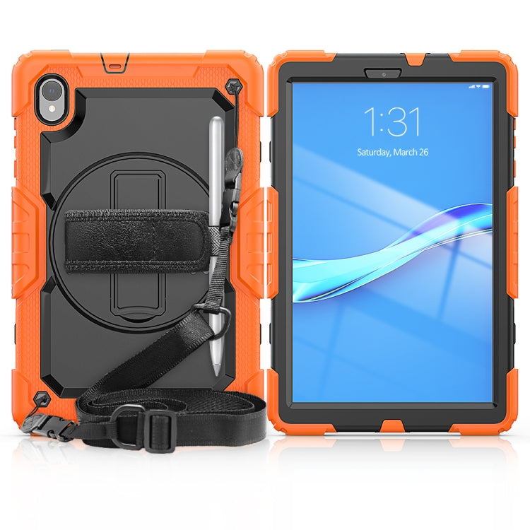 For Lenovo Tab M10 HD TB-X306X Shockproof Colorful Silicone + PC Protective Tablet Case with Holder & Shoulder Strap & Hand Strap(Orange) - Lenovo by buy2fix | Online Shopping UK | buy2fix
