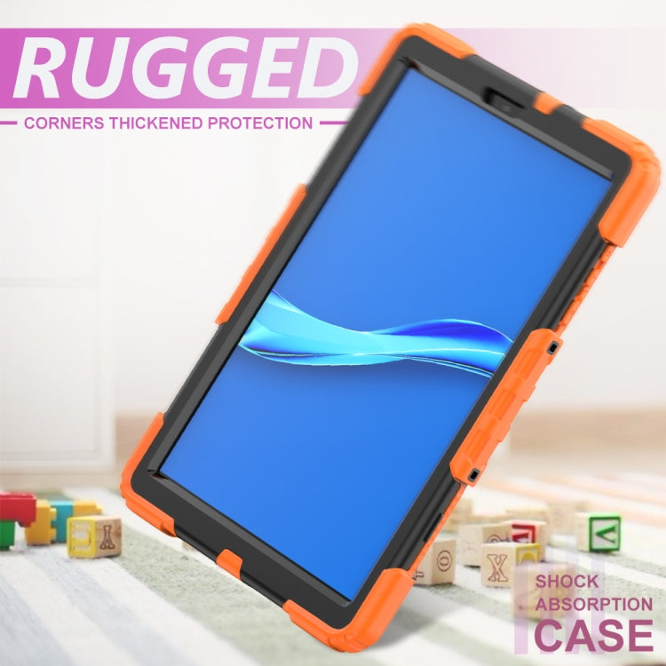 For Lenovo Tab M10 HD TB-X306X Shockproof Colorful Silicone + PC Protective Tablet Case with Holder & Shoulder Strap & Hand Strap(Orange) - Lenovo by buy2fix | Online Shopping UK | buy2fix