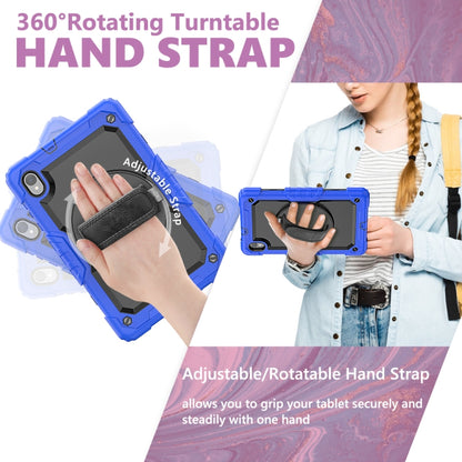 For Lenovo Tab M10 HD TB-X306X Shockproof Colorful Silicone + PC Protective Tablet Case with Holder & Shoulder Strap & Hand Strap(Black Blue) - Lenovo by buy2fix | Online Shopping UK | buy2fix