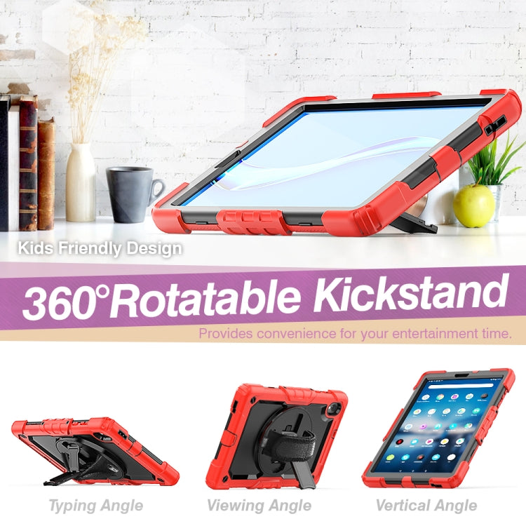 For Lenovo Tab M10 HD TB-X306X Shockproof Colorful Silicone + PC Protective Tablet Case with Holder & Shoulder Strap & Hand Strap(Red) - Lenovo by buy2fix | Online Shopping UK | buy2fix