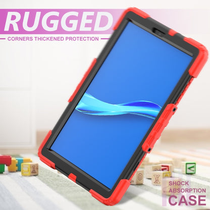 For Lenovo Tab M10 HD TB-X306X Shockproof Colorful Silicone + PC Protective Tablet Case with Holder & Shoulder Strap & Hand Strap(Red) - Lenovo by buy2fix | Online Shopping UK | buy2fix