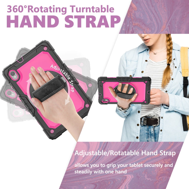 For Lenovo Tab M10 HD TB-X306X Shockproof Colorful Silicone + PC Protective Tablet Case with Holder & Shoulder Strap & Hand Strap(Rose Red) - Lenovo by buy2fix | Online Shopping UK | buy2fix