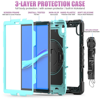 For Lenovo Tab M10 HD TB-X306X Shockproof Colorful Silicone + PC Protective Tablet Case with Holder & Shoulder Strap & Hand Strap(Light Blue) - Lenovo by buy2fix | Online Shopping UK | buy2fix