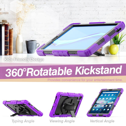 For Lenovo Tab M10 HD TB-X306X Shockproof Colorful Silicone + PC Protective Tablet Case with Holder & Shoulder Strap & Hand Strap(Purple) - Lenovo by buy2fix | Online Shopping UK | buy2fix