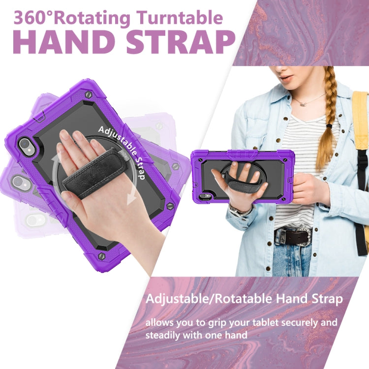 For Lenovo Tab M10 HD TB-X306X Shockproof Colorful Silicone + PC Protective Tablet Case with Holder & Shoulder Strap & Hand Strap(Purple) - Lenovo by buy2fix | Online Shopping UK | buy2fix