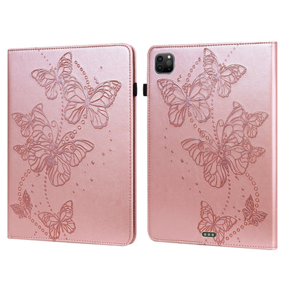 For iPad Pro 11 2022 / 2021 / Air 2020 10.9 Embossed Butterfly Leather Tablet Case(Pink) - iPad Pro 11 (2022/2021) Cases by buy2fix | Online Shopping UK | buy2fix
