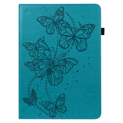 For iPad Pro 11 2022 / 2021 / Air 2020 10.9 Embossed Butterfly Leather Tablet Case(Blue) - iPad Pro 11 (2022/2021) Cases by buy2fix | Online Shopping UK | buy2fix