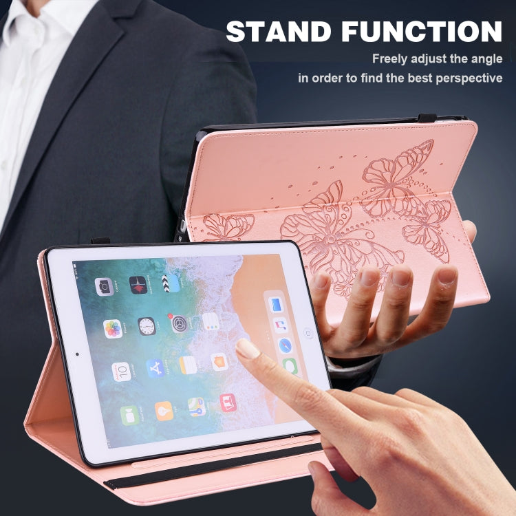 Embossed Butterfly Pattern Horizontal Flip Leather Tablet Case For iPad 10.2 (2021/2020/2019) / Air 10.5 2019(Pink) - iPad 10.2 Cases by buy2fix | Online Shopping UK | buy2fix