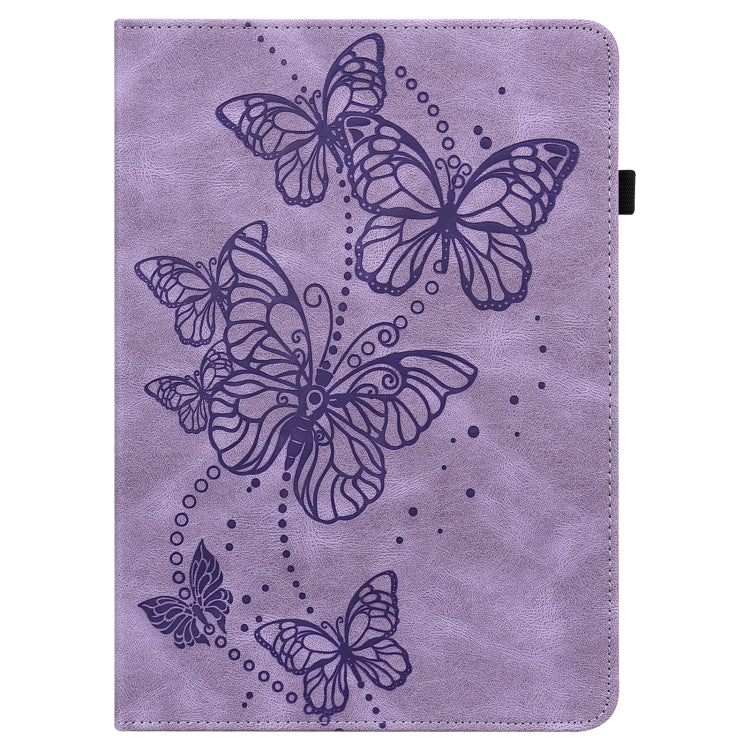 Embossed Butterfly Pattern Horizontal Flip Leather Tablet Case For iPad 10.2 (2021/2020/2019) / Air 10.5 2019(Purple) - iPad 10.2 Cases by buy2fix | Online Shopping UK | buy2fix