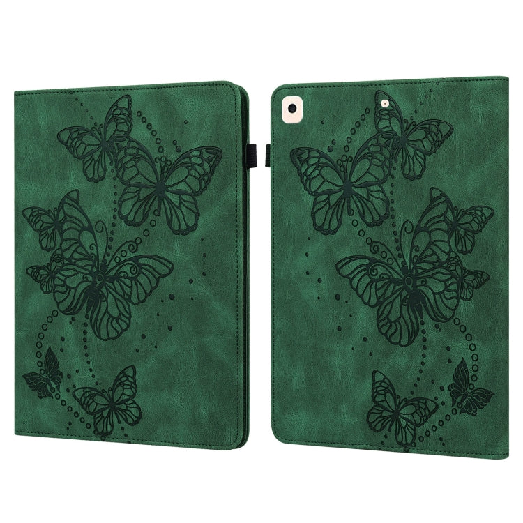 Embossed Butterfly Pattern Horizontal Flip Leather Tablet Case For iPad 10.2 (2021/2020/2019) / Air 10.5 2019(Green) - iPad 10.2 Cases by buy2fix | Online Shopping UK | buy2fix