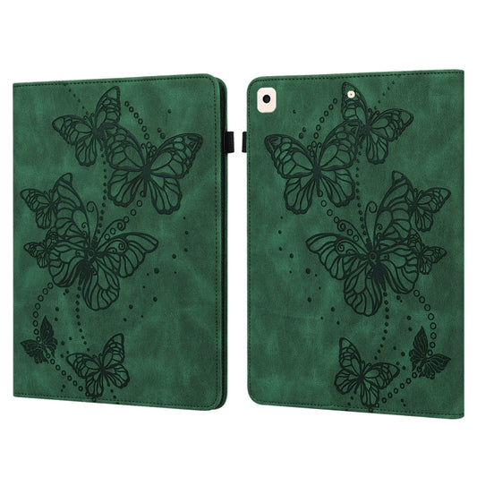 Embossed Butterfly Pattern Horizontal Flip Leather Tablet Case For iPad 10.2 (2021/2020/2019) / Air 10.5 2019(Green) - iPad 10.2 Cases by buy2fix | Online Shopping UK | buy2fix
