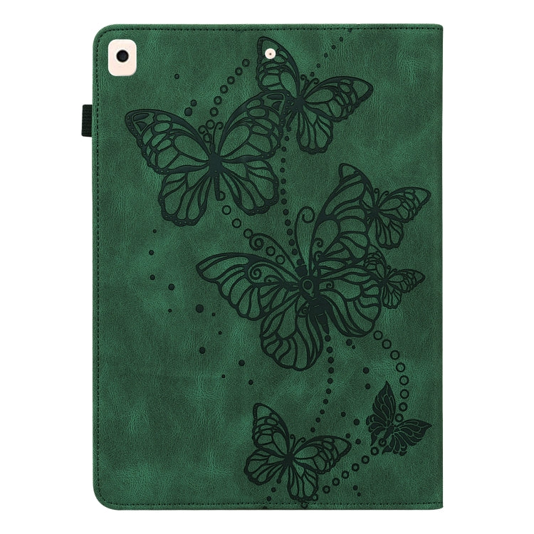Embossed Butterfly Pattern Horizontal Flip Leather Tablet Case For iPad 10.2 (2021/2020/2019) / Air 10.5 2019(Green) - iPad 10.2 Cases by buy2fix | Online Shopping UK | buy2fix