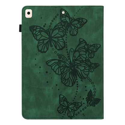 Embossed Butterfly Pattern Horizontal Flip Leather Tablet Case For iPad 10.2 (2021/2020/2019) / Air 10.5 2019(Green) - iPad 10.2 Cases by buy2fix | Online Shopping UK | buy2fix