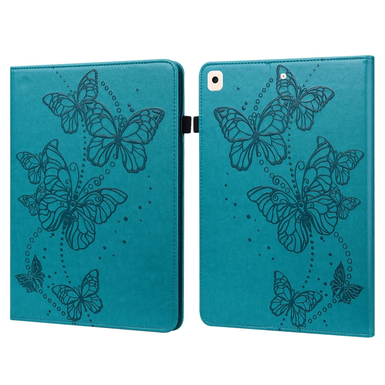 Embossed Butterfly Pattern Horizontal Flip Leather Tablet Case For iPad 10.2 (2021/2020/2019) / Air 10.5 2019(Blue) - iPad 10.2 Cases by buy2fix | Online Shopping UK | buy2fix