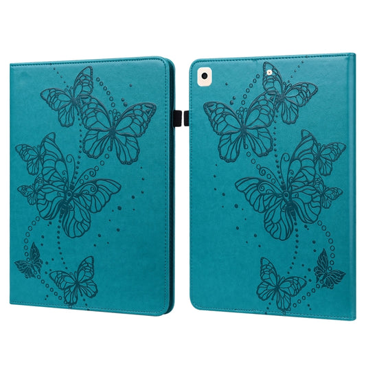 Embossed Butterfly Pattern Horizontal Flip Leather Tablet Case For iPad 10.2 (2021/2020/2019) / Air 10.5 2019(Blue) - iPad 10.2 Cases by buy2fix | Online Shopping UK | buy2fix