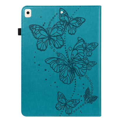 Embossed Butterfly Pattern Horizontal Flip Leather Tablet Case For iPad 10.2 (2021/2020/2019) / Air 10.5 2019(Blue) - iPad 10.2 Cases by buy2fix | Online Shopping UK | buy2fix