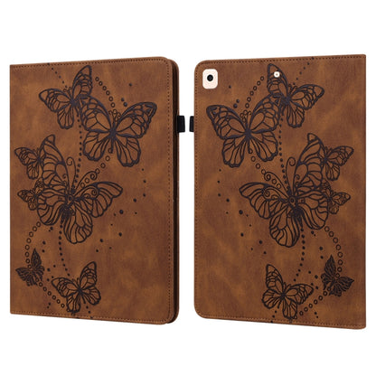 Embossed Butterfly Pattern Horizontal Flip Leather Tablet Case For iPad 10.2 (2021/2020/2019) / Air 10.5 2019(Brown) - iPad 10.2 Cases by buy2fix | Online Shopping UK | buy2fix