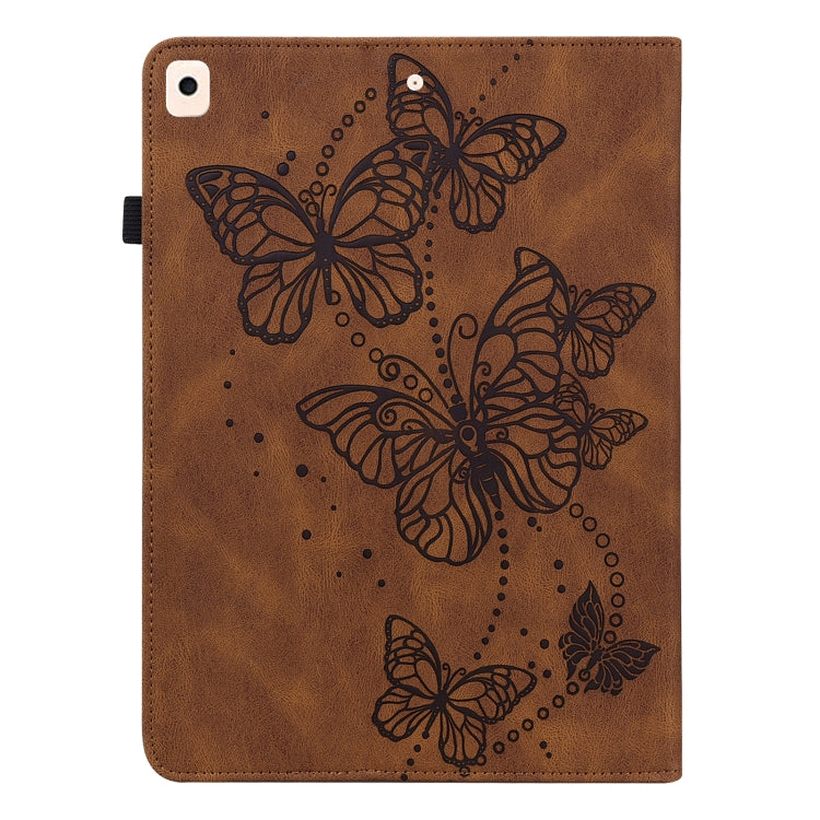 Embossed Butterfly Pattern Horizontal Flip Leather Tablet Case For iPad 10.2 (2021/2020/2019) / Air 10.5 2019(Brown) - iPad 10.2 Cases by buy2fix | Online Shopping UK | buy2fix