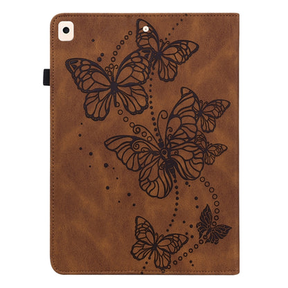 Embossed Butterfly Pattern Horizontal Flip Leather Tablet Case For iPad 10.2 (2021/2020/2019) / Air 10.5 2019(Brown) - iPad 10.2 Cases by buy2fix | Online Shopping UK | buy2fix