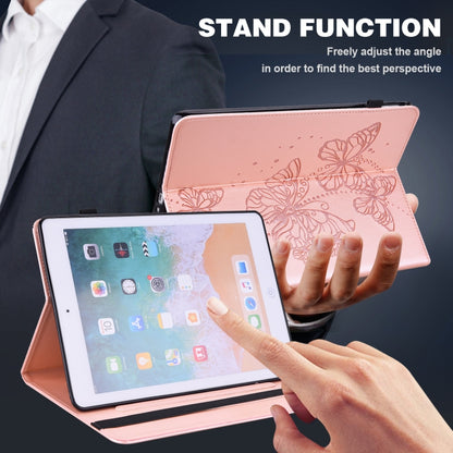 Embossed Butterfly Pattern Horizontal Flip Leather Tablet Case For iPad 9.7 (2018/2017) / Air 2 / Air(Pink) - iPad 9.7 (2018) & (2017) Cases by buy2fix | Online Shopping UK | buy2fix