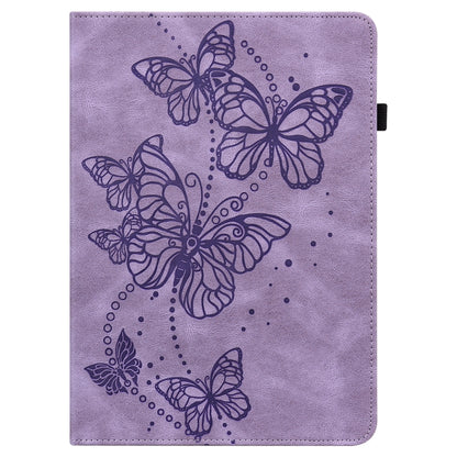Embossed Butterfly Pattern Horizontal Flip Leather Tablet Case For iPad 9.7 (2018/2017) / Air 2 / Air(Purple) - iPad 9.7 (2018) & (2017) Cases by buy2fix | Online Shopping UK | buy2fix