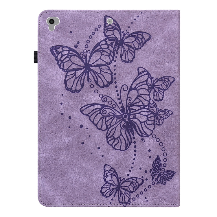 Embossed Butterfly Pattern Horizontal Flip Leather Tablet Case For iPad 9.7 (2018/2017) / Air 2 / Air(Purple) - iPad 9.7 (2018) & (2017) Cases by buy2fix | Online Shopping UK | buy2fix