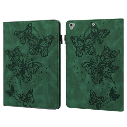 Embossed Butterfly Pattern Horizontal Flip Leather Tablet Case For iPad 9.7 (2018/2017) / Air 2 / Air(Green) - iPad 9.7 (2018) & (2017) Cases by buy2fix | Online Shopping UK | buy2fix